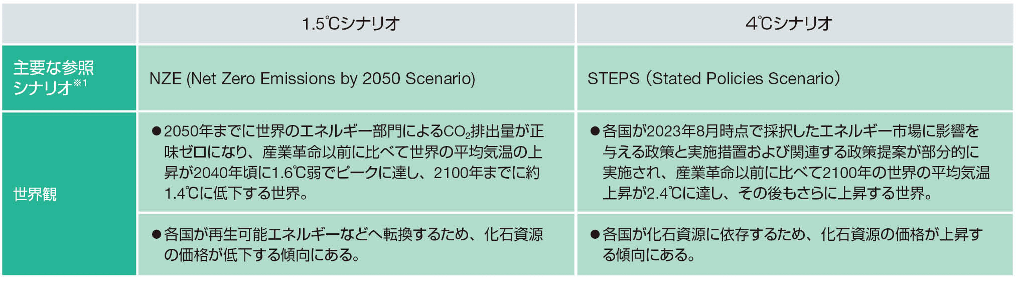 移行リスク・機会 - 分析において参照した外部情報